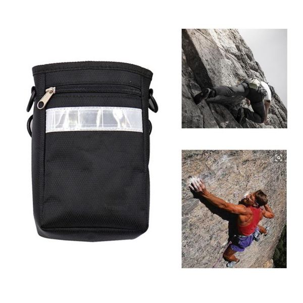 

outdoor bags adjustable belt chalk powder bag climbing gymnastics rock climbers with drawstring closure pocket pouch 2021