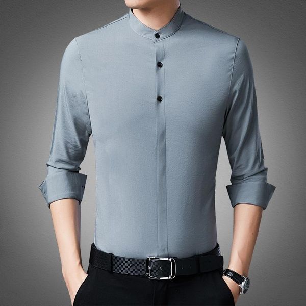 

men's casual shirts 2021fall long-sleeved shirt fashion collar thin trend cardigan flannel men 8558, White;black