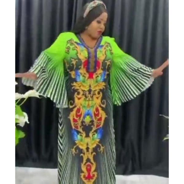 

ethnic clothing african print dresses for women 2021 summer long maxi dress clothes dashiki drilling v-neck robe africaine femme, Red