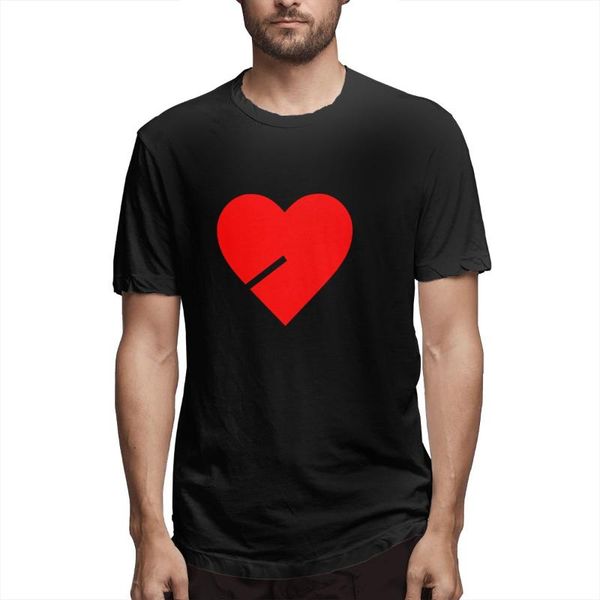 

heart men's short sleeve t-shirt summer fashion tees t-shirts, White;black