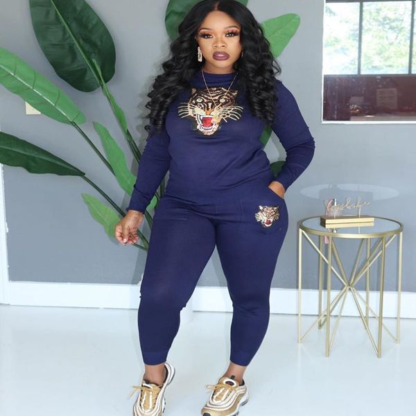 

two piece dress animal spliced casual women set o-neck full sleeve pullovers and leggings 2 tracksuit outfit, White