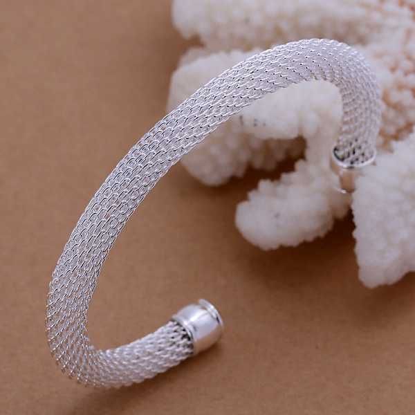 

silver color exquisite luxury gorgeous fashion circular bangle women bracelet mesh wedding charm jewelry birthday gift b040 q0719, Black