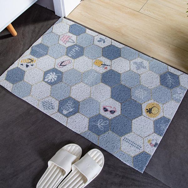 

carpets plaid print entrance doormat hallway sand scratcher kitchen bath non-slip rug dust removal carpet pvc bottom foot pad door mat