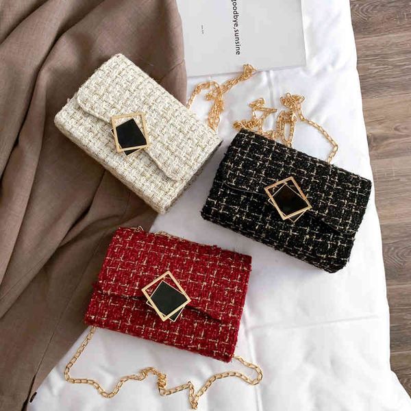 

backpack woolen female wave fashion wild chain shoulder messenger bag