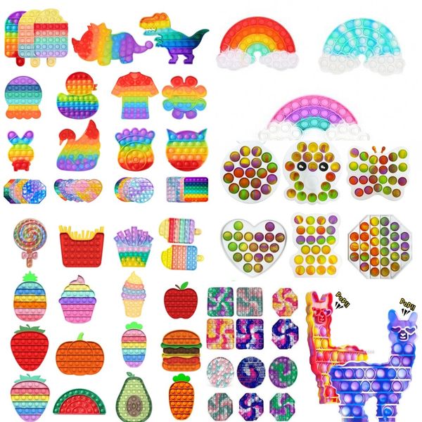 

tiktok latest fruit animals shaped fidget push bubble toys sensory anti stress adults kids funny party birthday gifts