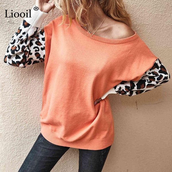 

knits casual knitted patchwork women long sleeve slash neck autumn women's clothing loose ladies sweater blouses, White