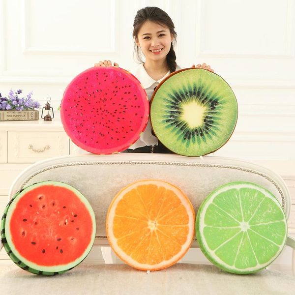 

cushion/decorative pillow creative 3d simulation plush fruit cushion round bedroom office sofa decoration watermelon kiwi chair car se