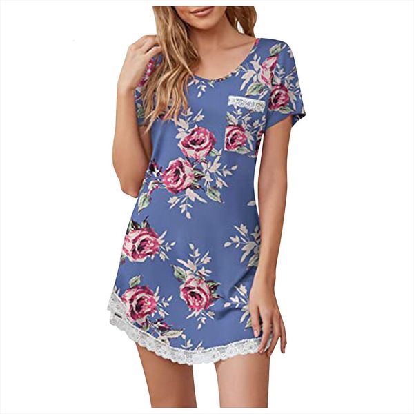 

home fashion lace womens dress t shirt pajamas v leader edge soft s, Black;gray