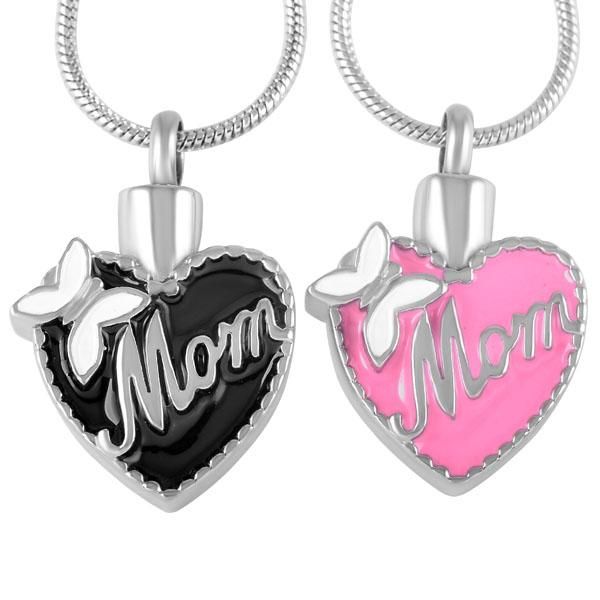 

pendant necklaces ijd8555 arriving women accessories jewelry cute charm butterfly heart cremation urn ashes holder for mom keepsake, Silver