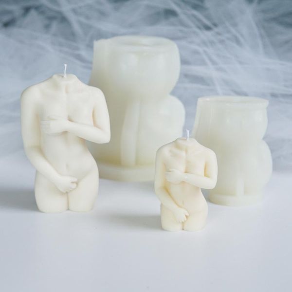 

craft tools 3d shy female body candle mould silicone mold diy