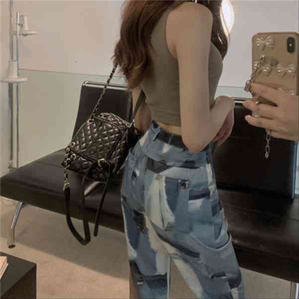 

sports lace up cotton women capris versatile casual running loose print, Black;white