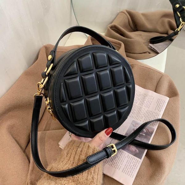

evening bags retro small round bag clutch leather shoulder for women 2021 crossbody female mini handbag bolsas feminina purse pocket