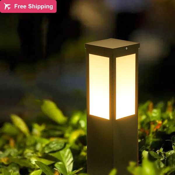 

lawn lamps 10pc outdoor solar led light waterproof iron art pillar bollard villa courtyard landscape stand