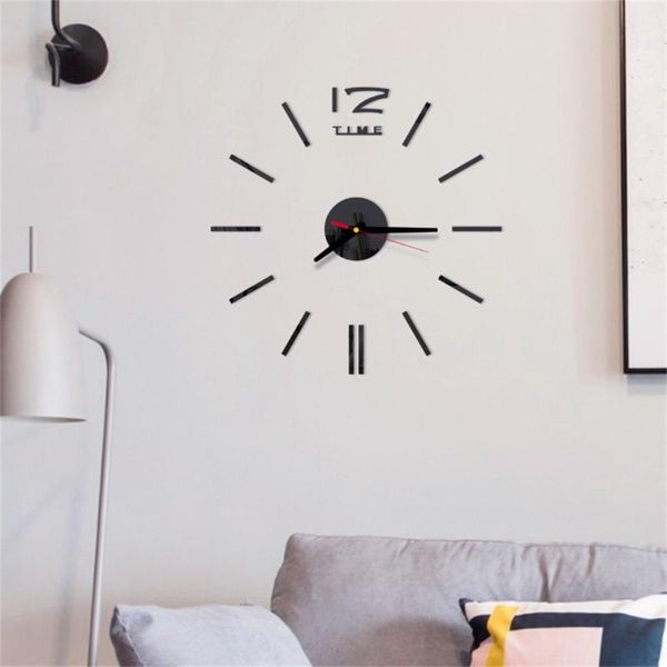 

wall clocks 3d clock mural decals quartz watch acrylic mirrors sticker diy mechanical modern design 19mar4