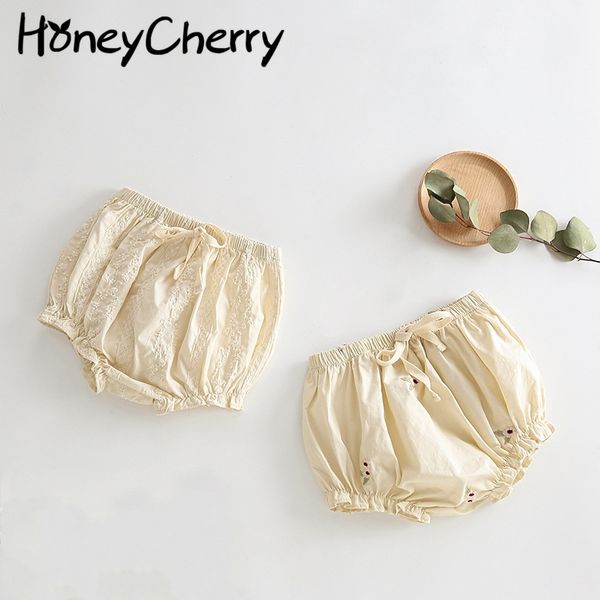 

summer baby shorts embroidered plain color casual pants thin summer leggings beach 210515, Black