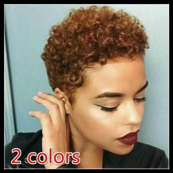 

lady explosion small curl wig fashion short wig headgear, Black
