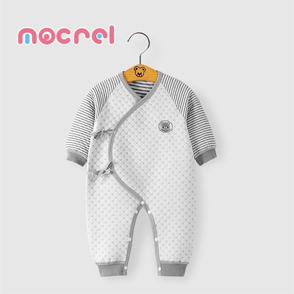

born baby clothes fall and winter warm cotton pajamas born more jumpsuits outfit girl rompers 210816, Blue