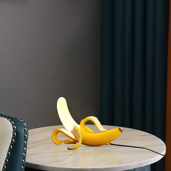 

table lamps cross mirror banana lamp nordic modern creative living room study bedroom bedside plexiglass fruit night lighting