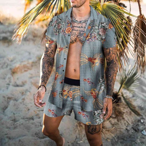 

tees,polos plus-size fashion man floral shirt men's summer loose fit men's personalized beach short sleeve