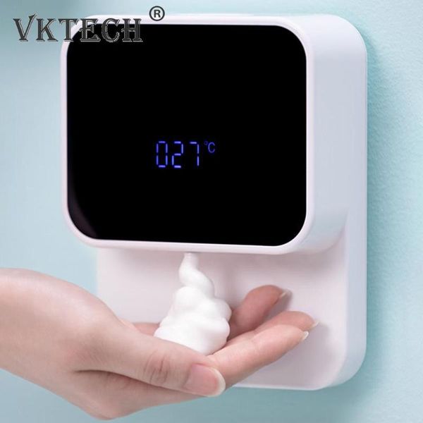 

liquid soap dispenser wall mounted automatic induction foam led temperature meter household smart infrared sensor hand washing machine