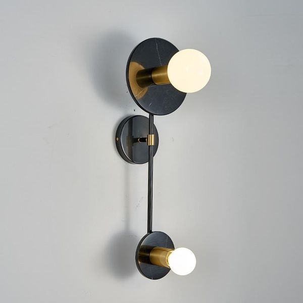 

wall lamp natural marble 2 lights led light living room bedroom sconce bathroom bedside gold/white/black e27 loft deco