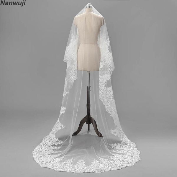 

bridal veils 1.5 meter white ivory wedding blusherlong lace edge veil with comb accessories bride mantilla, Black