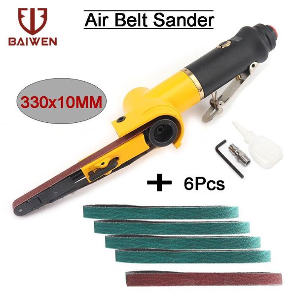 

pneumatic tools 3/8" air belt sander 10*330mm angle grinding machine with 6pcs sanding for compressor