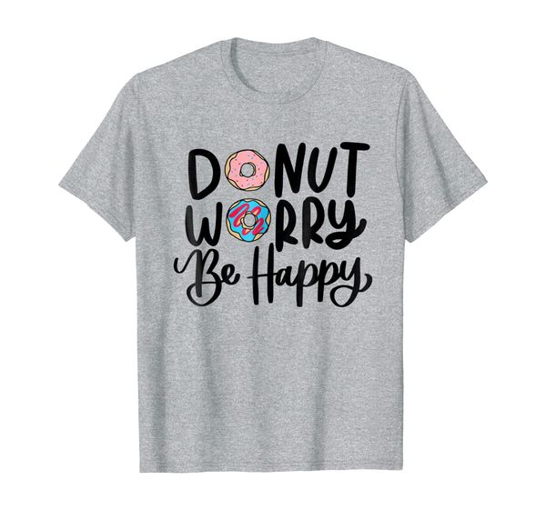 

donut worry be happy t-shirt sweets snack police cop, White;black