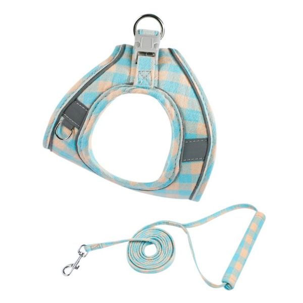

dog collars & leashes pet adjustable harness vest with leash suit walking lead for puppy dogs collar cotton small medium cat