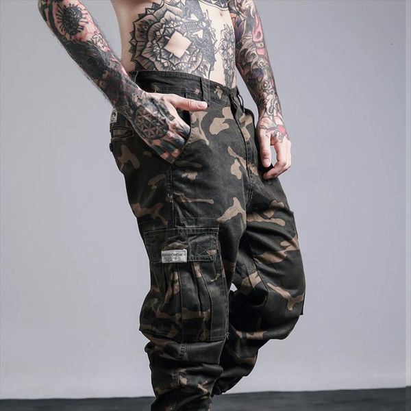 

camouflage cargo hip hop women pants casual baggy tactical trouser multi pockets cotton military army male jogger sweatpants, Black