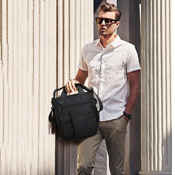 

briefcases business men multi pocket zipper tote briefcase crossbody shoulder lapbag