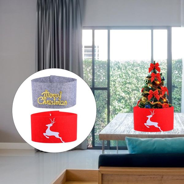 

christmas decorations 4pcs tree skirt elk pattern non-woven bottom