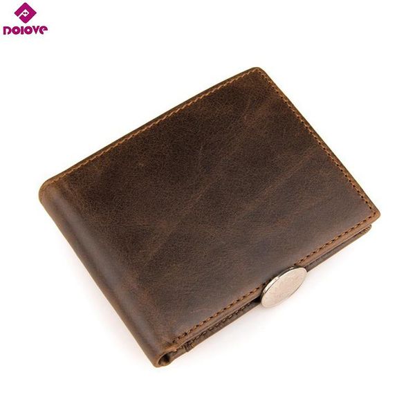 

wallets dolove arrival genuine leather men retro high-quality multi card short wallet men's cow holder d-7506, Red;black