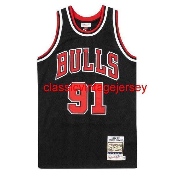 

men women youth mitchell ness 1997-98 rodman alternate black jersey embroidery custom any name number xs-5xl 6xl