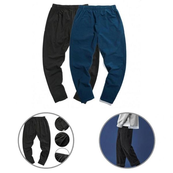 

men's pants windproof stylish all match streetwear trousers 2 colors spring breathable for school, Black
