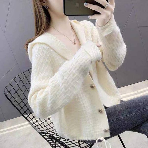 

autumn coat design sense knitted cardigan style burst small sweater in, White;black