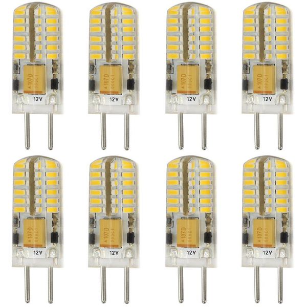 

bulbs gy6.35 rv led bulbs, corn bulb dc/ac 12 volt, t4 jc type g6.35/gy6.35 base 12v energy saving lamps not- dimmable, pack of 8
