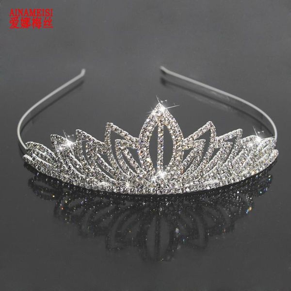 

hair clips & barrettes fashion bridal tiaras wedding hairbands crown gold crystal rhinestone tiara accessories women jewelry gift, Golden;silver