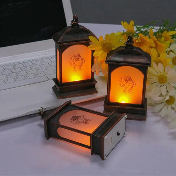 

christmas decorations 3pcs led retro deskdecoration light santa claus elk snowflake print can hang tree lights