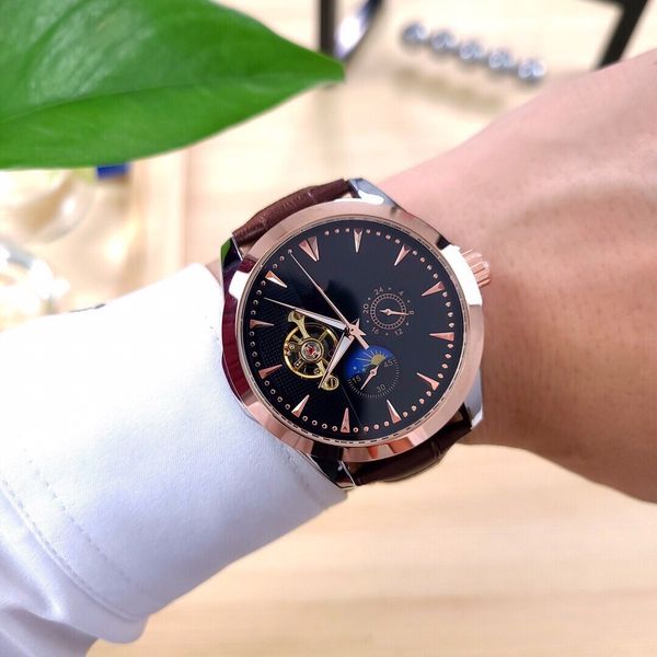 

2021 fully automatic mechanical luxury men's wrist watch, Slivery;brown