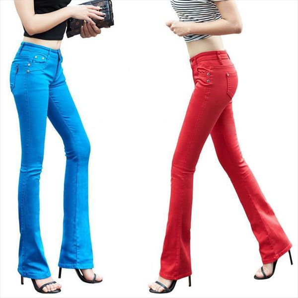 

spring and autumn slim fashion women capris candy color elastic trousers large size leisure micro flare tb7805, Black;white