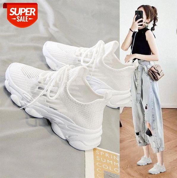 

mesh fly woven sneakers women's breathable casual soft sole lightweight single shoes running net #bv47