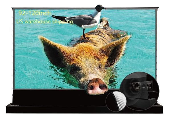 

s pro p 92 100 110 120 inch electric floor ust alr screen laser projector tv ultra short throw sound perforated acoustic transparent vividst