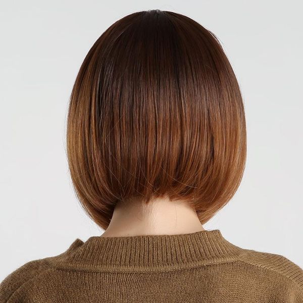 

14inch short straight bob in hair heat-resistant real swiss lace front wigs human hair wigs baby hair for black women 150 density