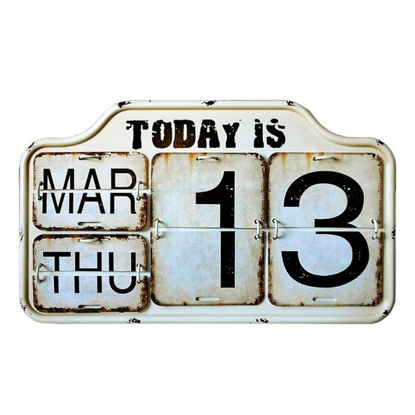 

novelty items retro desk metal flip calendar easily adjusted standing vintage room decor perpetual home