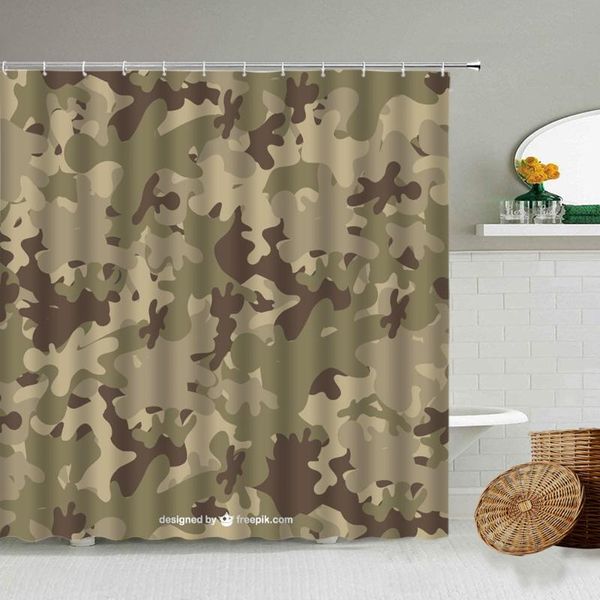 

shower curtains seamless pattern curtain modern camouflage green army fan bathroom decoration home bathtub waterproof polyester