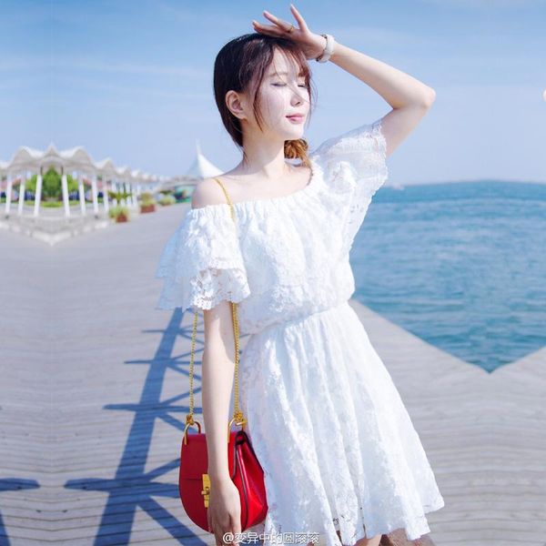 

girl's dresses age 13 girls 11 years dress white lace teenage clothing summer beach european fashion kids beautiful, Red;yellow