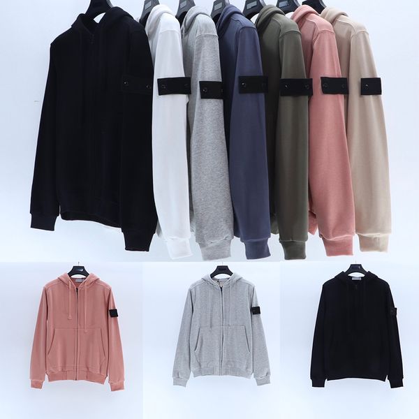 

2021 designer stone badge jacket man cp tone jackets mens coat embroidery island hoodies sweatshirt windbreaker nylon zipper cardigan sweats, Black;brown