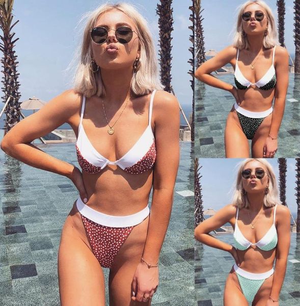 

one-piece suits bikini women swimwear rims are selling polka dot print swimsuits