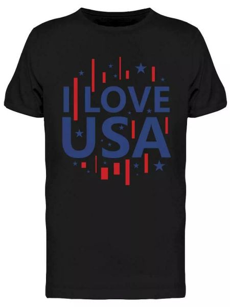 

i love usa slogan quote tee men's -image by shutterstock, White;black